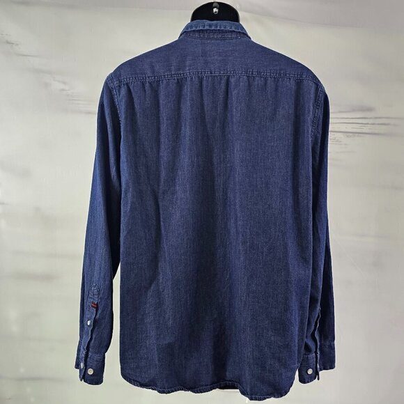 Adam Levine Men’s Blue Denim Button Up Long Sleeve Shirt - Size Large - Picture 13 of 13
